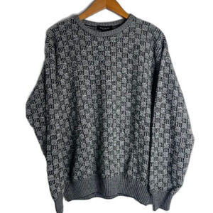 Mino Milano Gray Retro Y2K Crewneck Pullover Sweater Wool Blend Size Medium